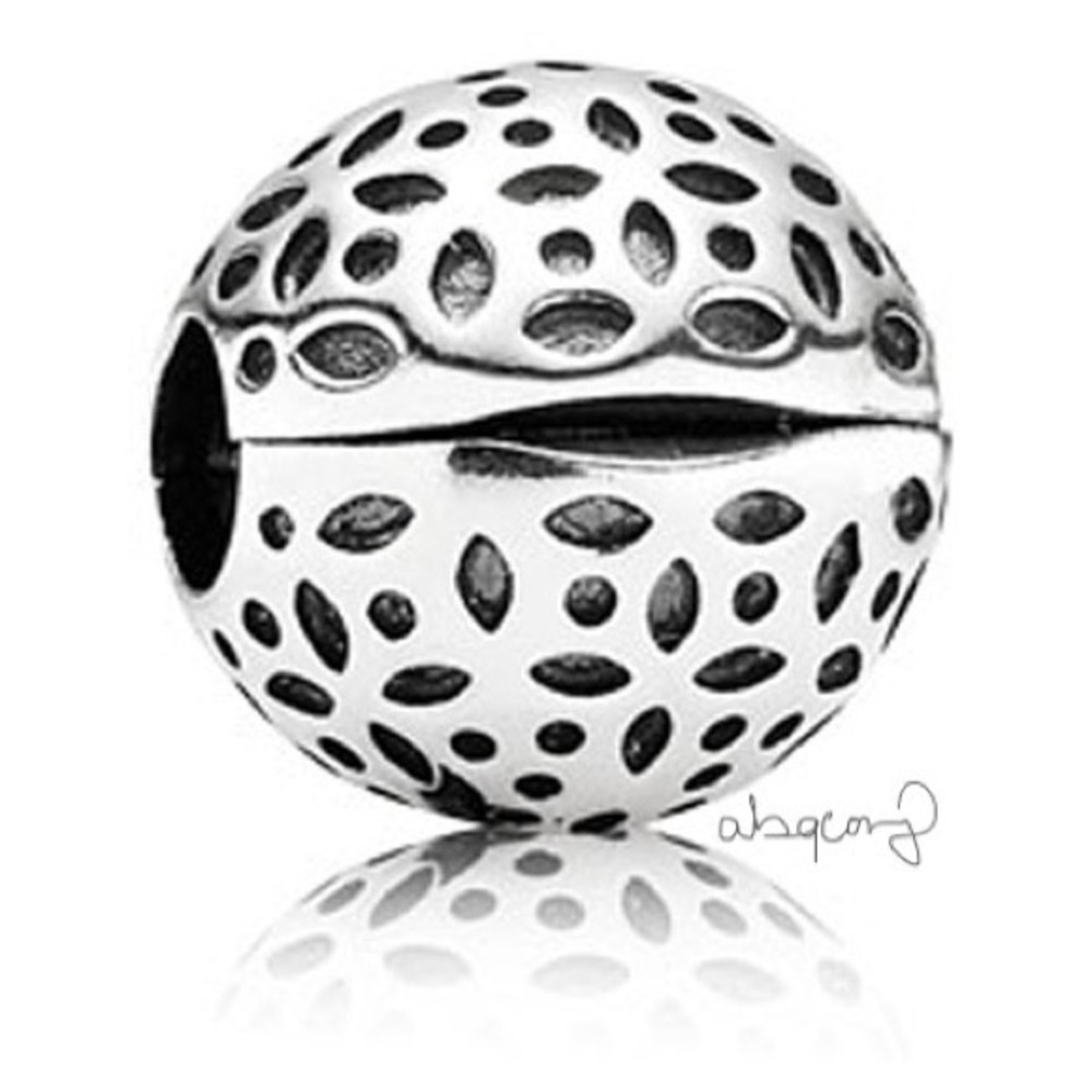EUC Pandora 791011 Sterling Silver Art Nouveau Lace Designer Clip